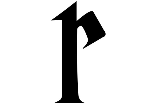 Stylized Black Letter 'T' on a White Background