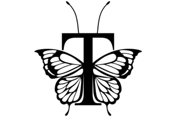 Stylized Butterfly Logo with Letter T