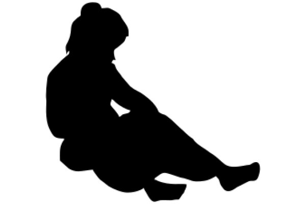 Silhouette of a Person Sitting on a Surface