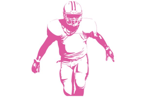 A Pink Silhouette of a Football Player in Action