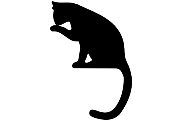 Silhouette of a Cat in a Playful Pose