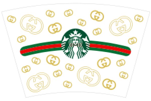 Starbucks Logo with Gold and Red Design Elements