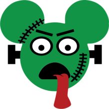 A Stitched Mickey Mouse with a Tongue Out