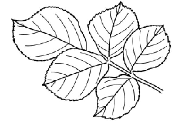 A Simple Line Drawing of a Bunch of Leaves