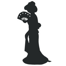 Silhouette of a Woman with a Fan