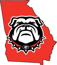 Georgia Bulldogs Logo on a State Map