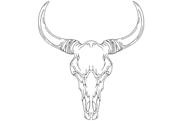 Stylized Bull Skull Illustration