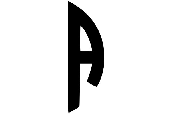 Stylized Black Letter 'P' on a White Background