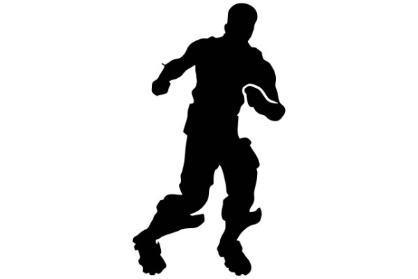 Silhouette of a Running Person on a White Background