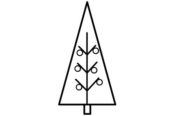 Simplistic Line Art of a Christmas Tree