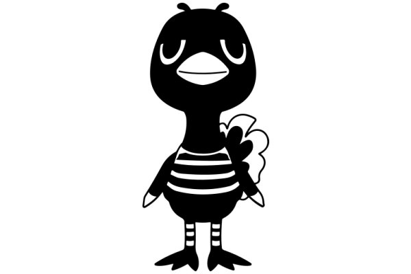 Stylish Cartoon Chicken with a Striped Shirt and a Smile