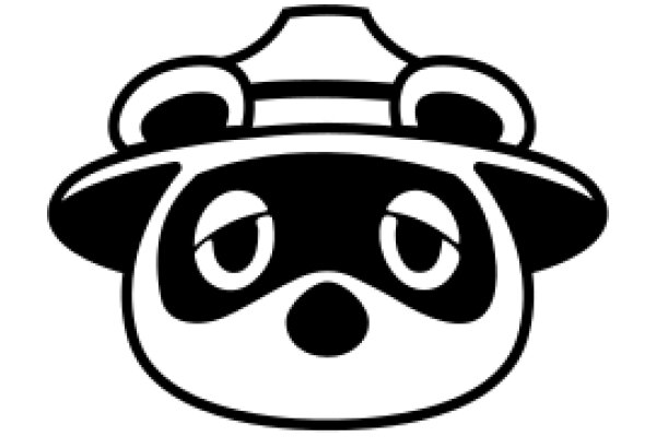 Stylized Panda Icon with a Hat