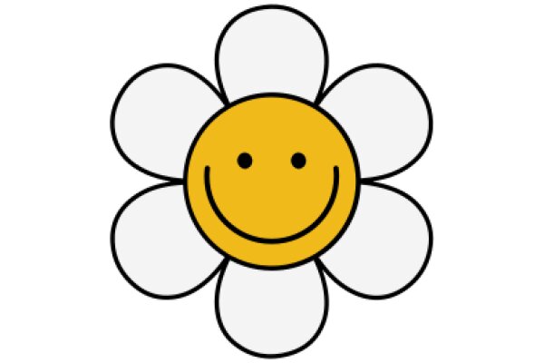 A Smiling Flower Emoji on a White Background