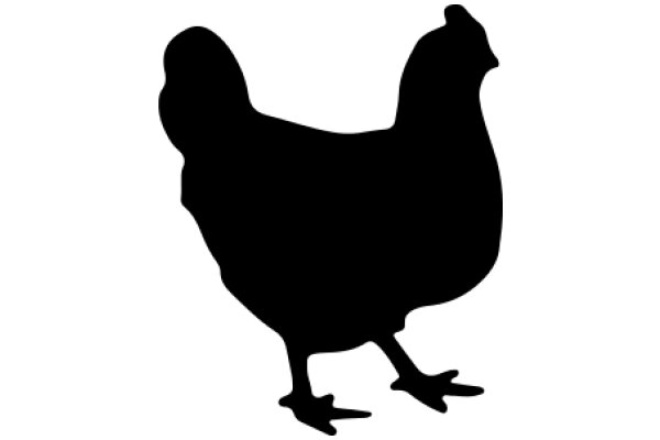 Silhouette of a Chicken: A Symbol of Farm Life and Fresh Eggs