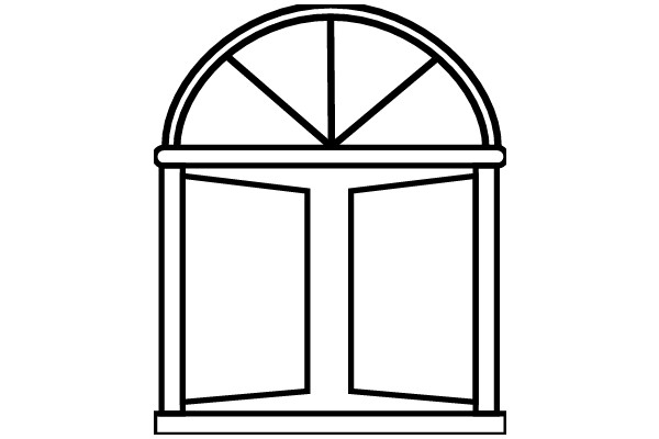 Simplistic Architectural Design: An Arched Window with a Semi-Circular Top