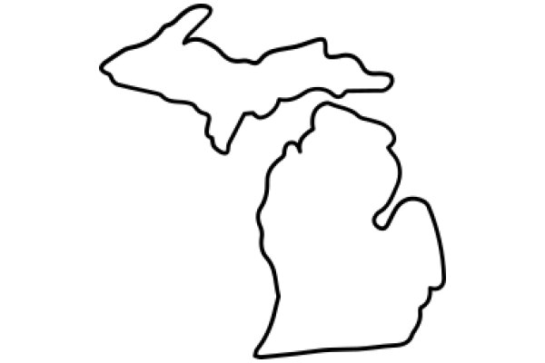 Simplified Line Drawing of the Upper Peninsula of Michigan