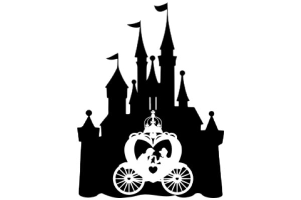 Silhouette of a Fairy Tale Castle and Carriage