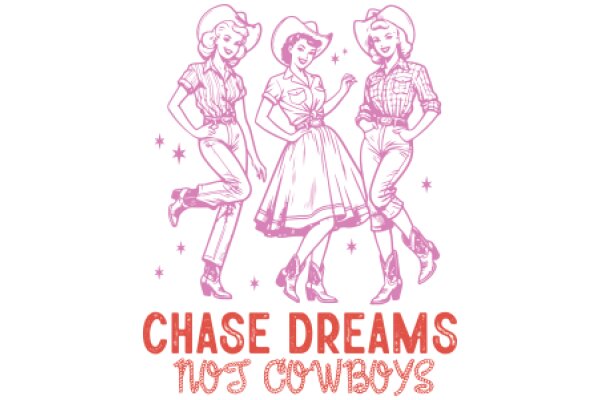 Chase Dreams, Not Cowboys: A Playful Poster for Aspiring Cowgirls