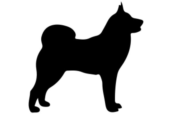 A Silhouette of a Shiba Inu Dog