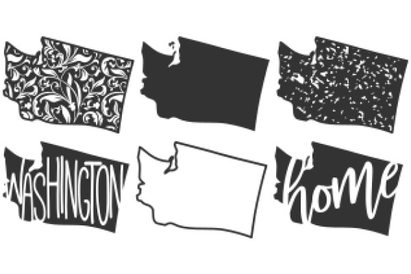 A Collection of State Silhouettes and Names