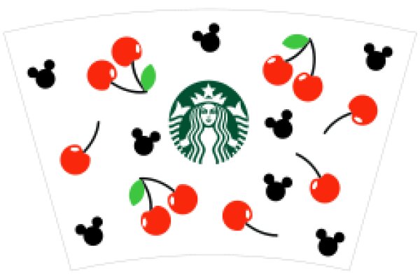 A Starbucks-themed Disney-inspired design with cherry and cherry blossom motifs.