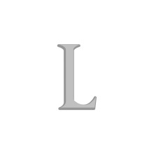 A Simple Gray Letter 'L' on a White Background