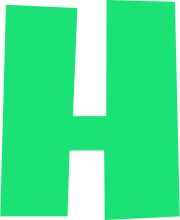 Vibrant Green 'H' Shape on White Background