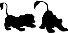 Silhouette of Two Lions: A Symbol of Strength and Courage