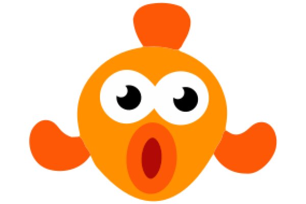 Vibrant Orange Character with Big Eyes and a Surprised Expression