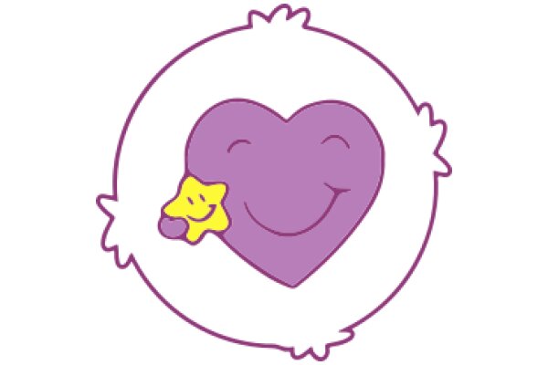 A Purple Heart with a Yellow Star: A Symbol of Love and Friendship