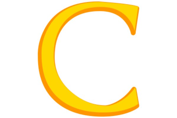 Vibrant Yellow Letter C on a White Background