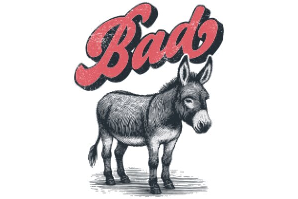 Bad Donkey: A Playful Illustration of a Donkey with a Bold, Stylized Text