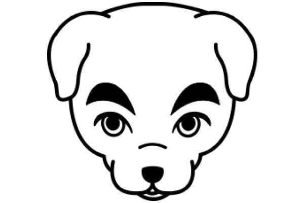 A Simple Line Drawing of a Dog's Head