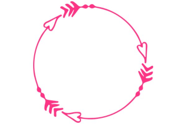 A Pink Heart-Shaped Logo with a Curved Line