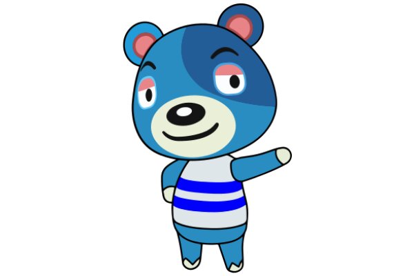 A Friendly Blue Bear with a Smile, Ready to Help!