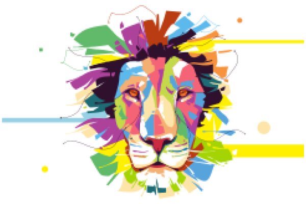 Vivid Lion Portrait with Colorful Background