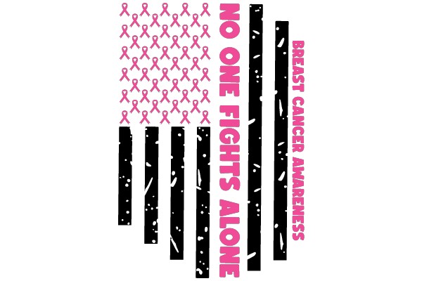 Awareness Poster: Breast Cancer, Pink Ribbons, and Black Speckles