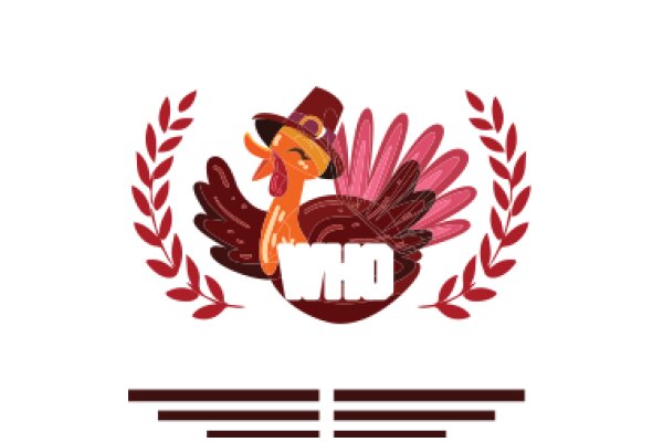 Whimsical Autumn Scene with a Playful Turkey and Laurel Wreath