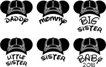 A Collection of 2018 Mickey Mouse Hats with Names of Relatives