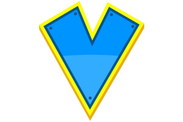 Vibrant Digital Art: A Stylized Letter 'V' in Blue and Yellow