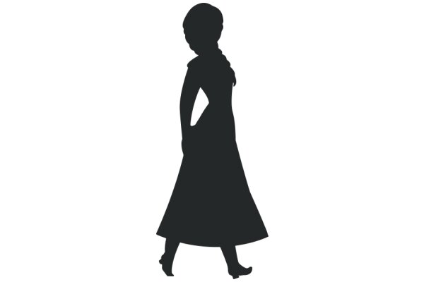 Silhouette of a Woman in a Long Dress