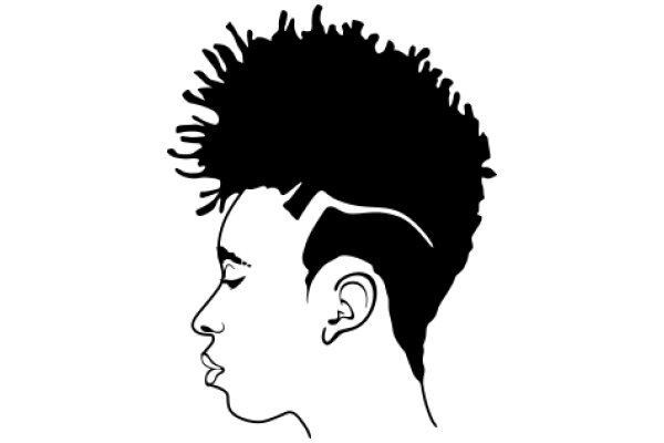 Stylized Portrait of a Person with a Mohawk Hairstyle