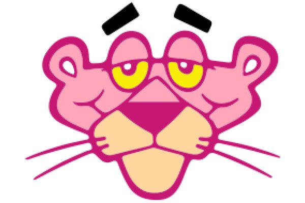 A Playful Pink Cartoon Character with a Yellow Eye and Whiskers