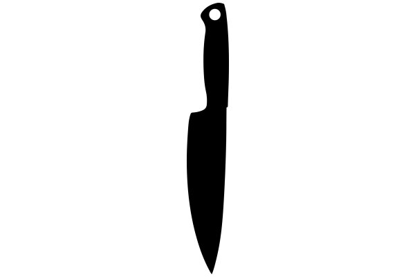 Silhouette of a Knife with a Pointed Tip