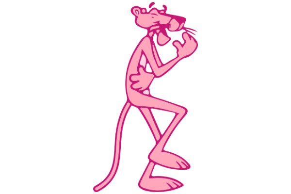 Pink Cartoon Character with a Smile and a Pink Tie