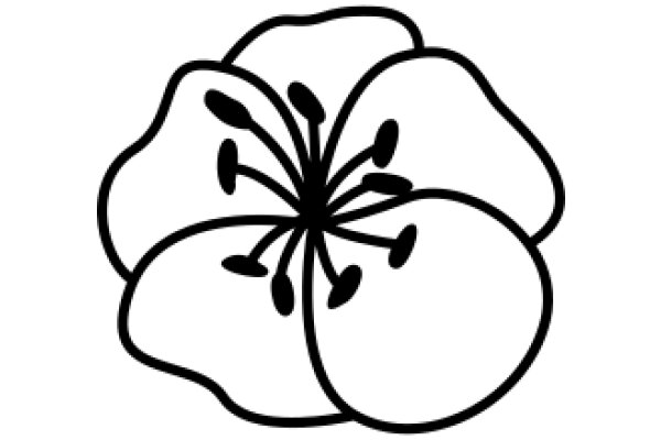 Simplistic Line Drawing of a Flower