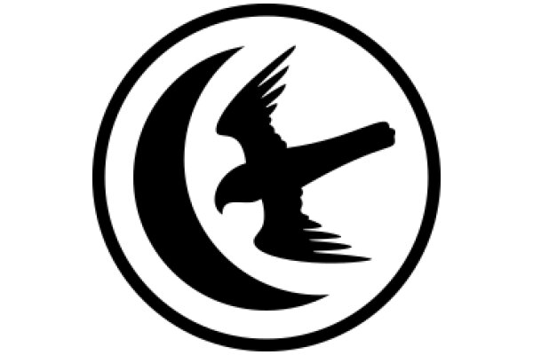 Stylized Logo of a Bird and Moon