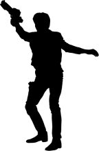 Silhouette of a Person Holding a Gun