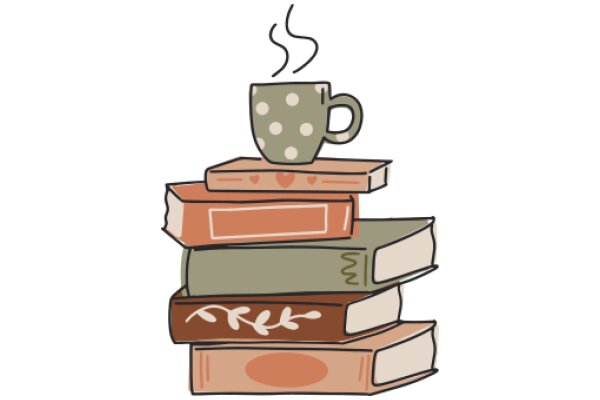 A Cozy Stack of Books with a Cup of Coffee