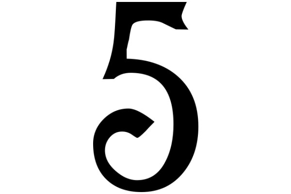 The Number Five in a Stylized Font